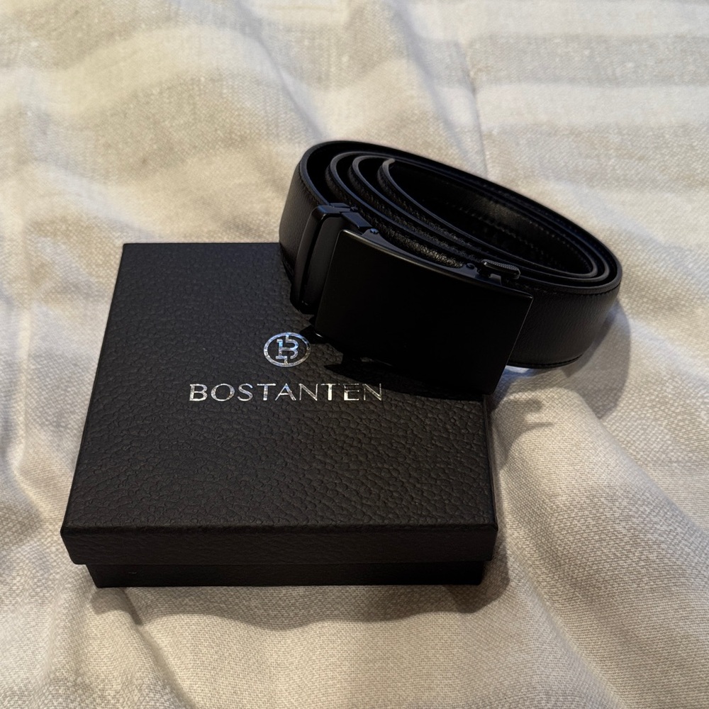 Men's Ratchet Black Leather Belt